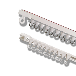 窗帘轨道免打孔滑轨侧装顶装自粘静音超薄导轨配件杆粘轨滑道滑轮