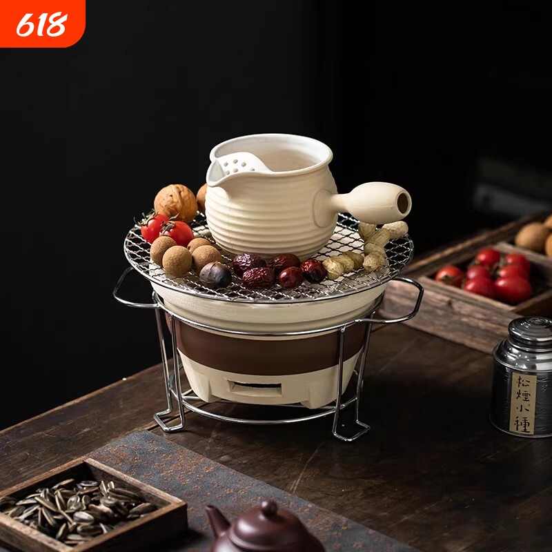 新款围炉煮茶壶炭茶炉取暖炭烧茶炉煮茶器炭炉陶户外烧烤炉隔热