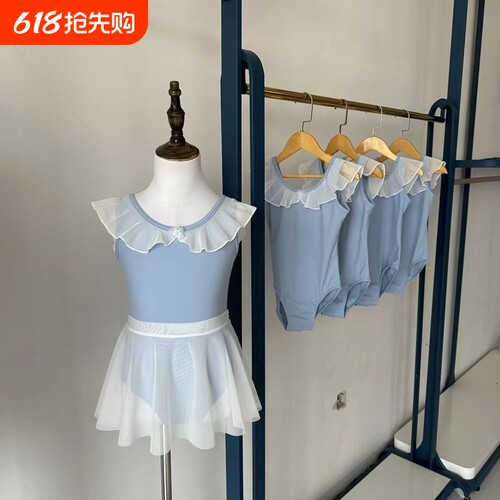 儿童舞蹈服女童夏季短袖泡泡袖公主练功幼儿芭蕾演出裙体操服G62