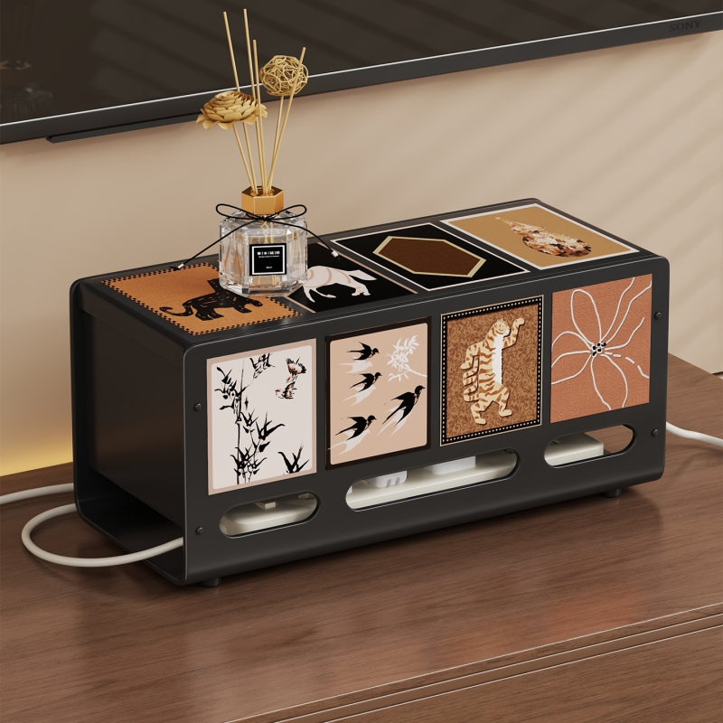 插线排收纳盒客厅插线板储物盒