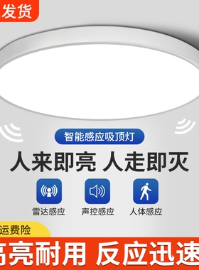 led感应灯楼梯灯吸顶灯过道楼道走廊红外人体自动感应雷达声控灯