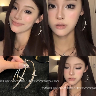 高级感闪钻女式镶钻显脸小耳环