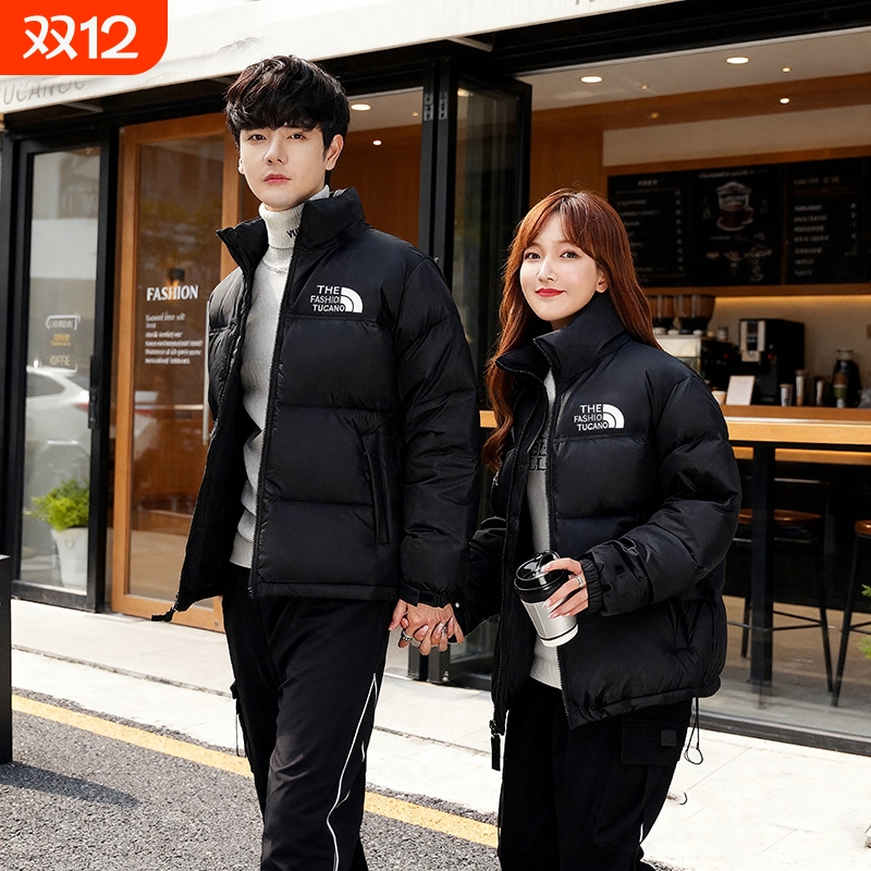 潮牌款2025新款黑色经典情侣700蓬保暖立领羽绒服外套白鸭绒防水