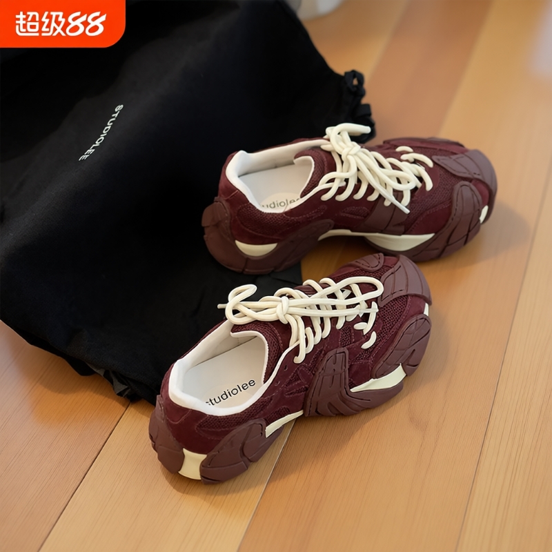 葡萄妈studiolee 增高6cm~爆火八爪鱼老爹鞋拼接厚底百搭运动鞋女