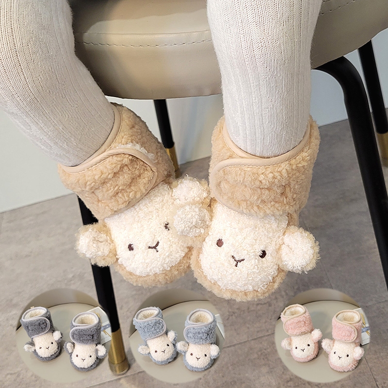 秋冬新生婴儿卡通加厚保暖鞋u袜1岁男女宝宝棉鞋3-6-9月地板袜棉