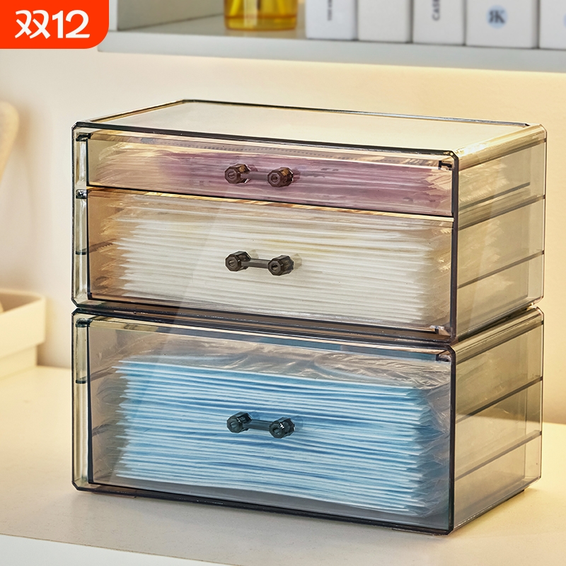 口罩收纳盒家用抽屉式玄关入户门口防尘整理神器医用N95存放盒子