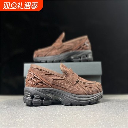 秋季N1906L系列一脚蹬乐福鞋网面男女休闲板鞋黑棕液态银复古半拖