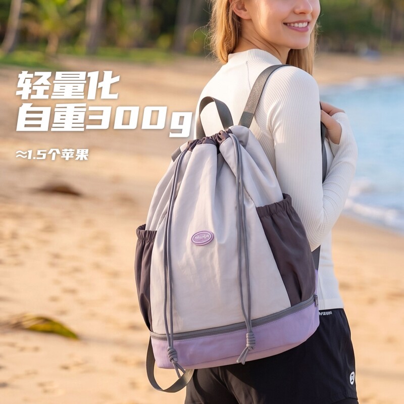 乐活旅行游泳包干湿分离女式游泳专用防水收纳包泳包健身双肩背包图片