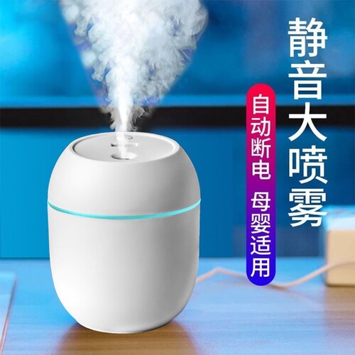 usb迷你加湿器小型家用卧室母婴婴儿空调房补水喷雾空气静音桌面雾化充电款