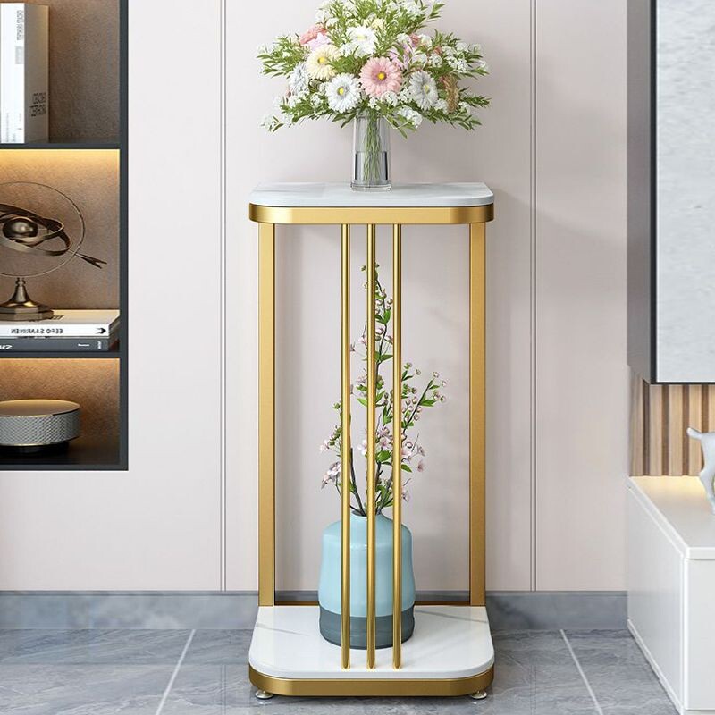 cc轻奢花架子北欧室内阳台岩板置物架铁艺客厅简约落地式层架多层