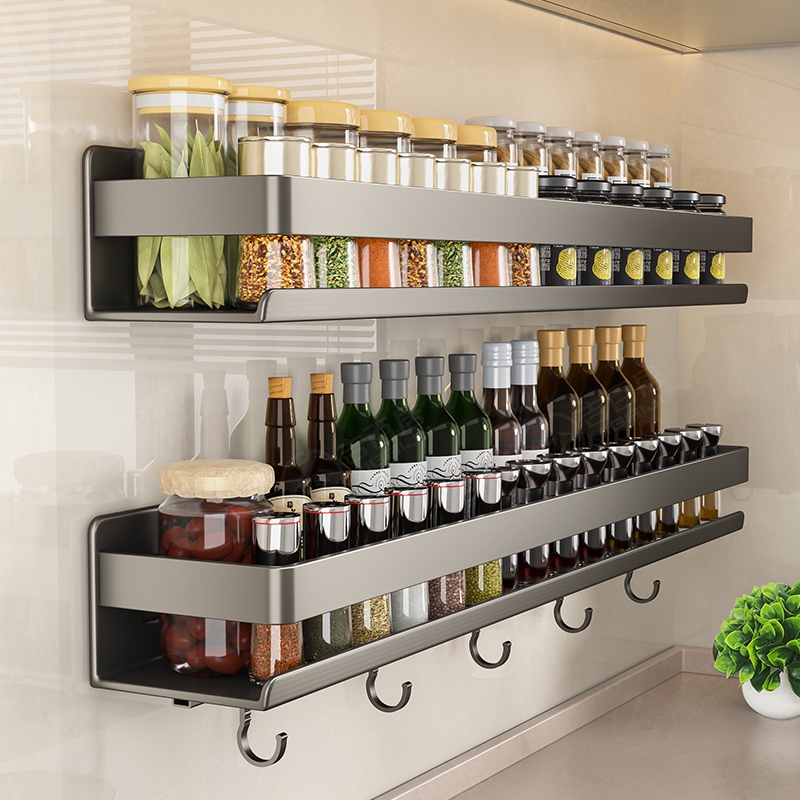 厨房置物架多功能调料架家用调味料盒罐墙上壁挂式不锈钢收纳架子