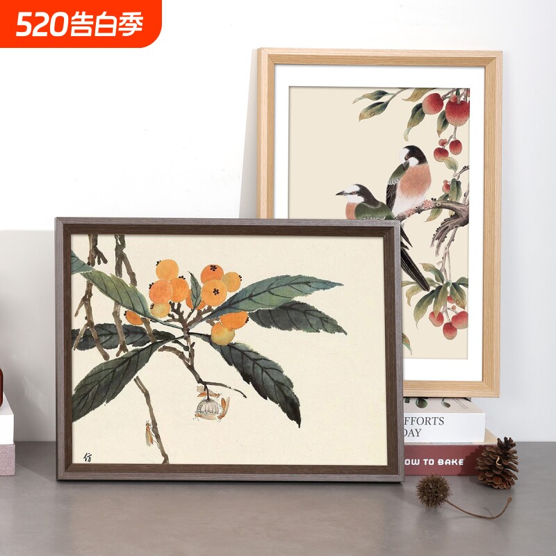 实木画框空框挂墙装裱4k开8K拼图照片海报a4A3相框木质大尺寸