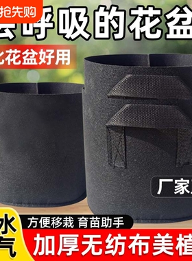 美植袋加厚黑色加固提手植物种植袋无纺布植树袋种树专用盆