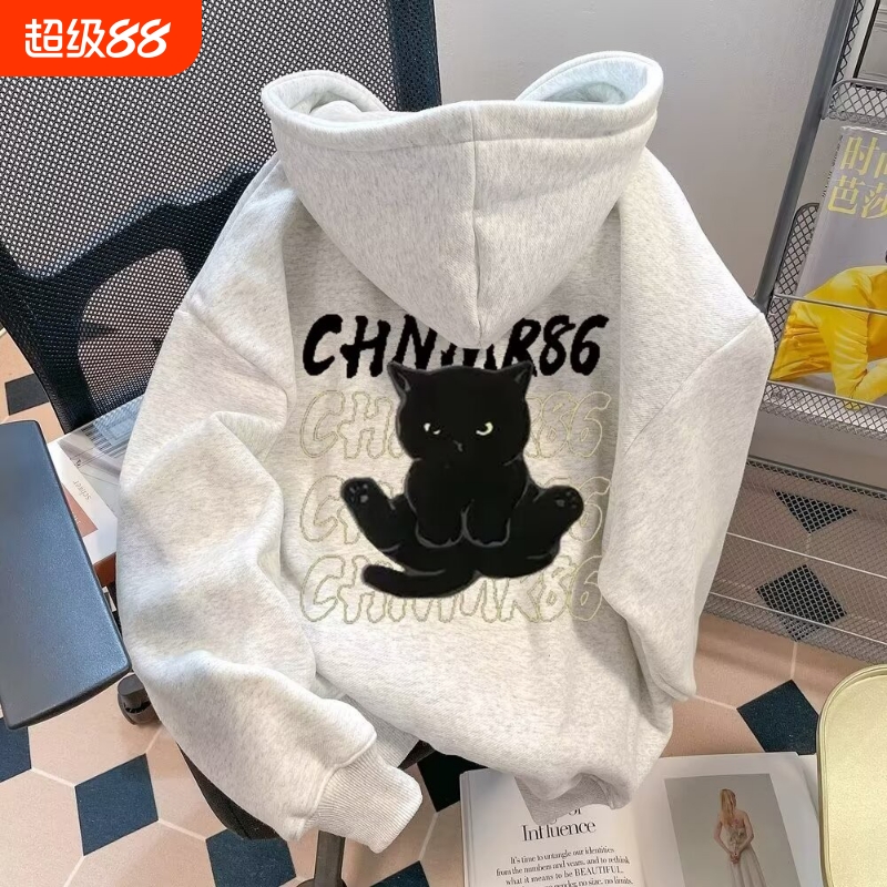 美式潮牌超好看卫衣显瘦连帽外套