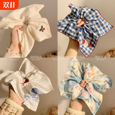 韩系蓝色格子方巾|超4.2万次加购
