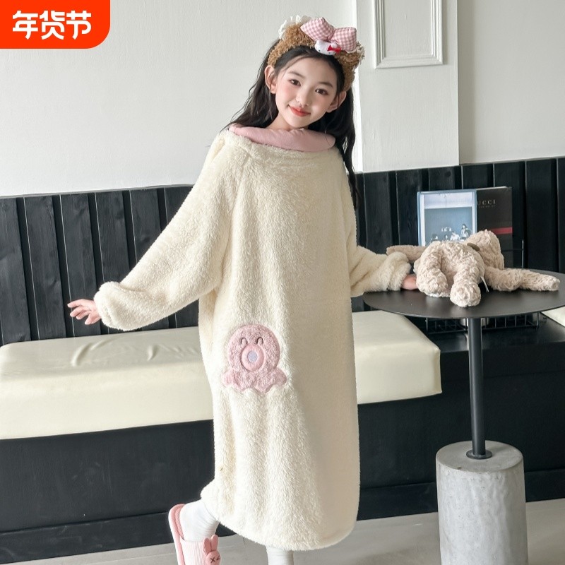 2025新款小丑鱼儿童连体睡衣秋冬季珊瑚绒睡袍睡裙搞怪家居服亲子,童装/婴儿装/亲子装,家居袍/睡袍,淘宝优惠券,粉丝福利购,淘宝优惠卷