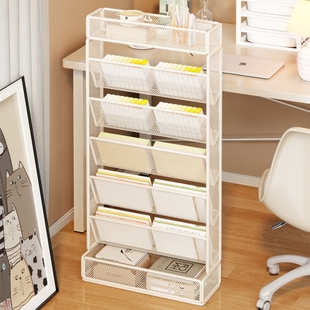 书本收纳箱桌边书架书桌旁储物置物架侧边学生学习桌下书立学校学生宿舍用教室课桌旁高中生书本书籍整理神器