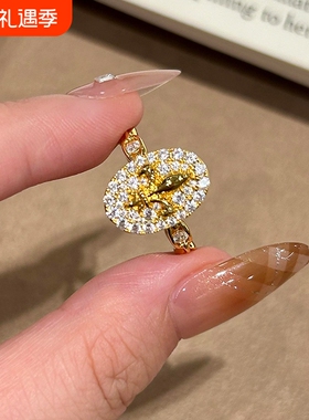 老钱风重工鸢尾花戒指女小众设计