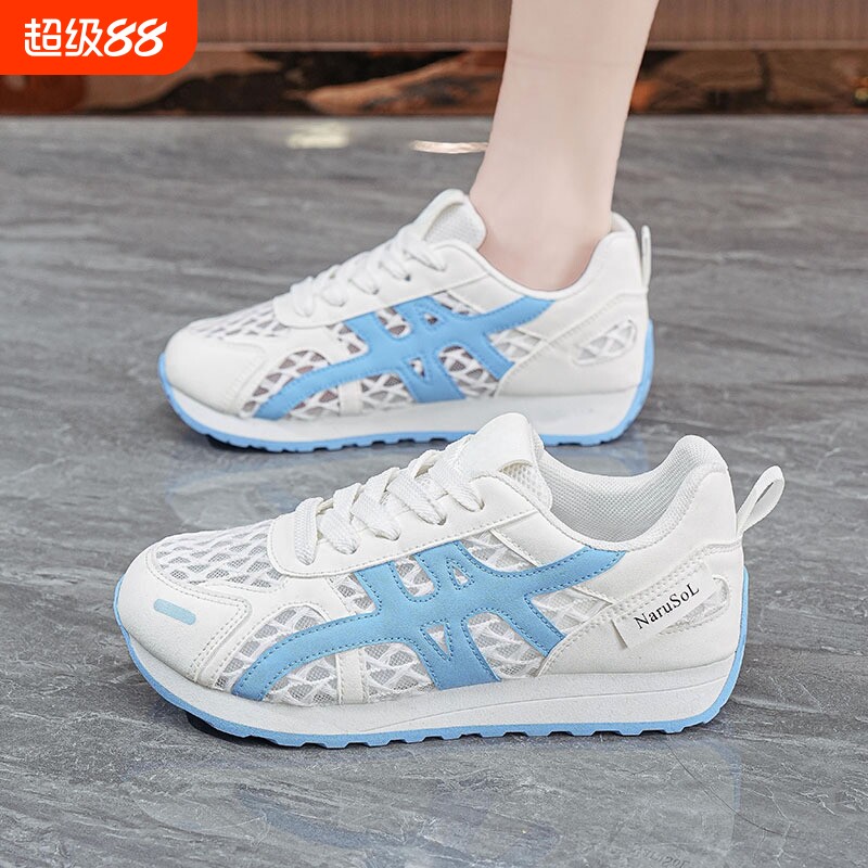 夏季女鞋新款透气镂空阿甘鞋女韩版百搭学生厚底休闲运动鞋网鞋女