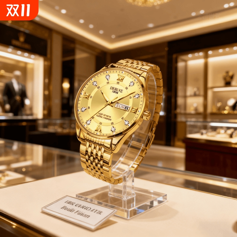 男款手表防水石英腕表高级感男士全自动非机械表正品名牌钢带商务