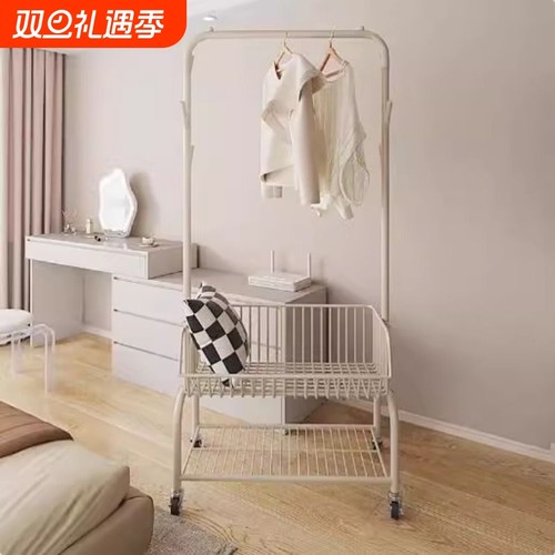 挂衣架落地卧室内衣帽架移动宿舍晾衣架家用隔夜衣服包收纳置物架