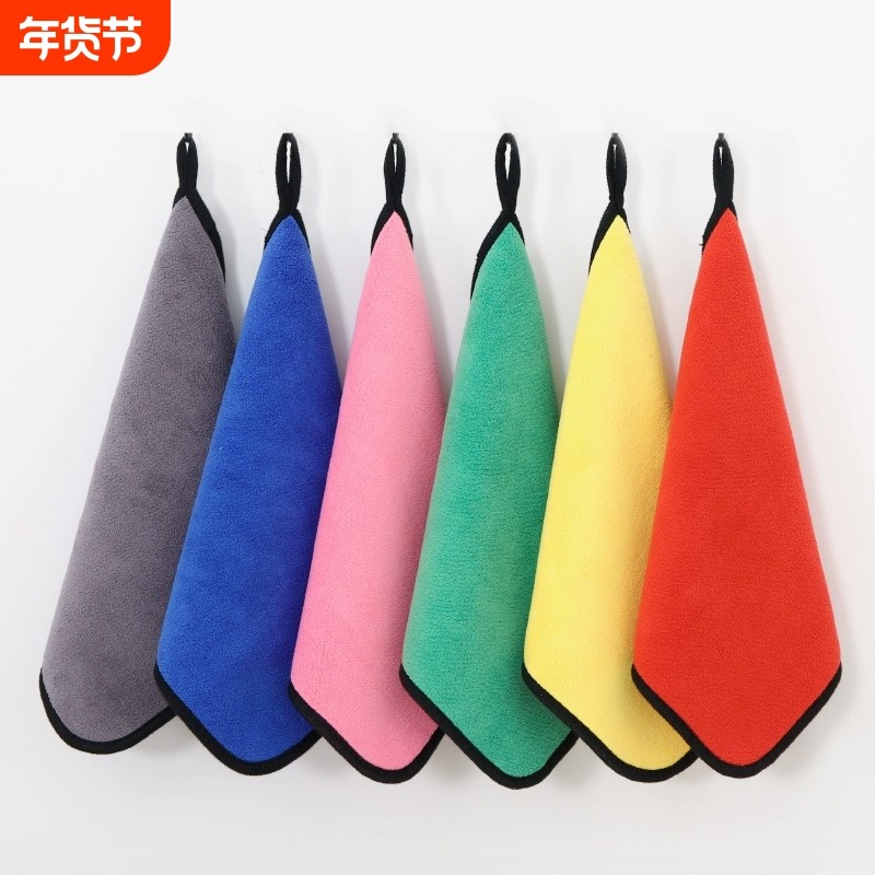 高密度双面超厚珊瑚绒擦车洗车毛巾抹布清洁巾多色神器专用不掉毛