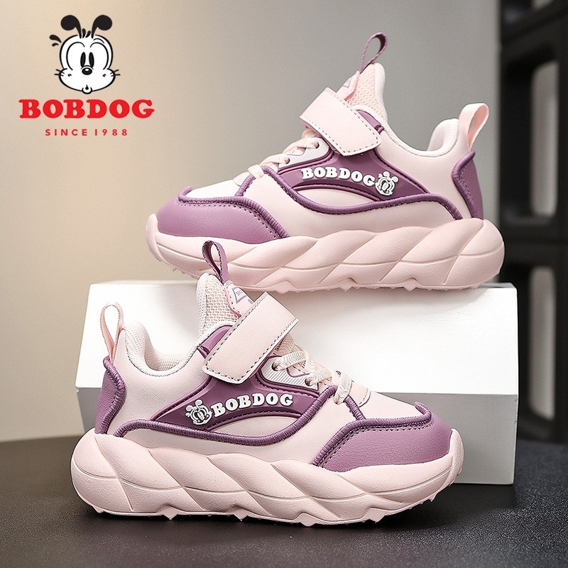 巴布豆2025春秋新款公主休闲儿童鞋子软底防滑女童运动鞋防水皮面