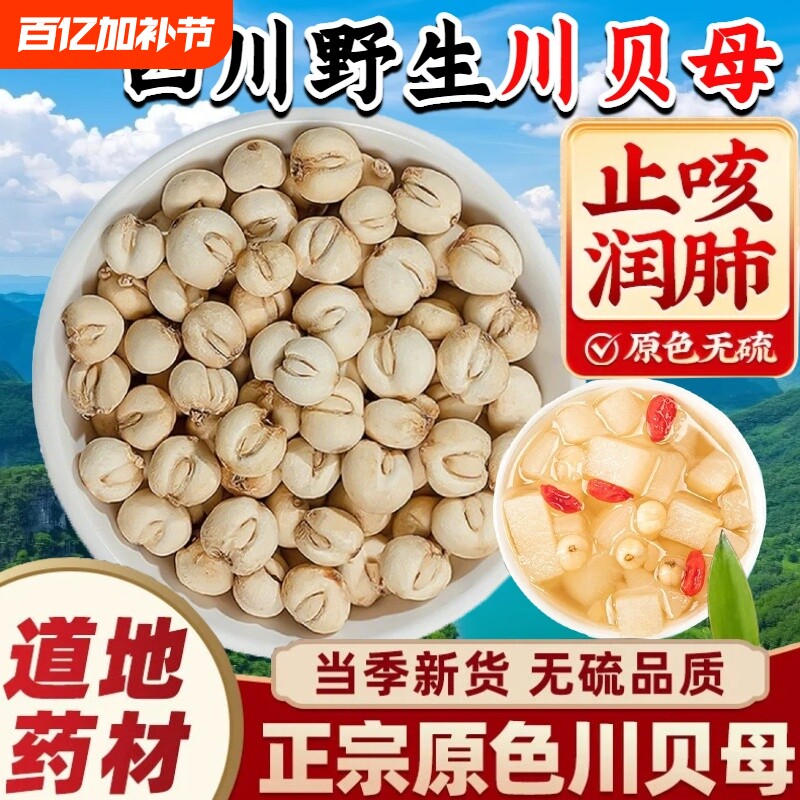 川贝母四川正宗野生精选煲雪梨汤泡水喝搭配雪梨片麦冬止咳润肺