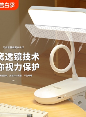 LED台灯夹子护眼充插小台灯卧室床头灯充电锂电池阅读插电大面积