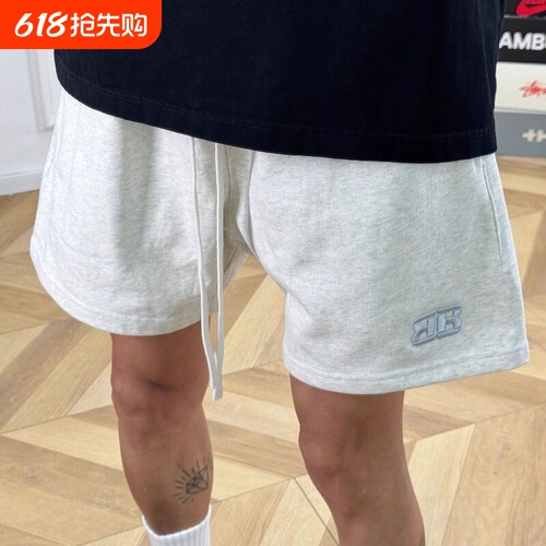 夏季美式休闲刺绣运动短裤男女篮球三四分裤卫裤子黑色灰色白色