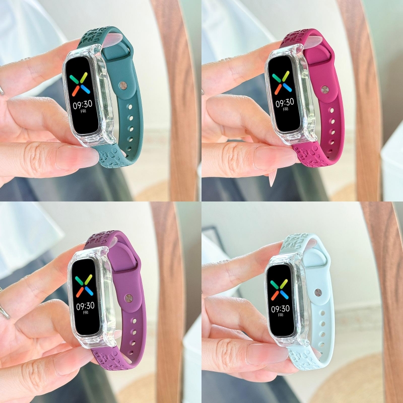 适用OPPO band表带时尚活力版高级款软硅胶猫爪纹单反扣替换带智能运动oppo手环ave限定版男女生时尚腕带链