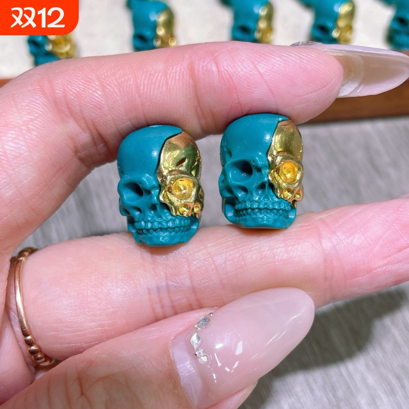 新款精品骷髅头配饰佛珠手串项链吊坠diy文玩配件隔片散珠