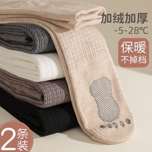 儿童连裤袜秋冬加绒宝宝打底裤连脚防滑纯色百搭冬季女童打底袜