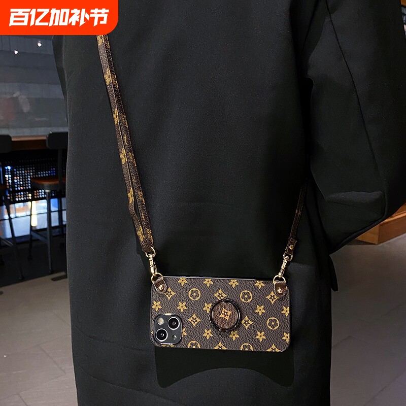 适用苹果16e手机壳iphone15promax斜挎13mini挂绳12指环扣xr支架14plus防摔11精孔xsmax潮xr背带绳7plus简约