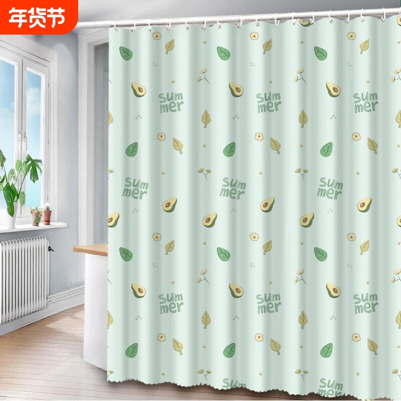 门帘免打孔窗帘隔断帘卧室遮光布艺帘子2024新款挂帘隔热窗户隐私