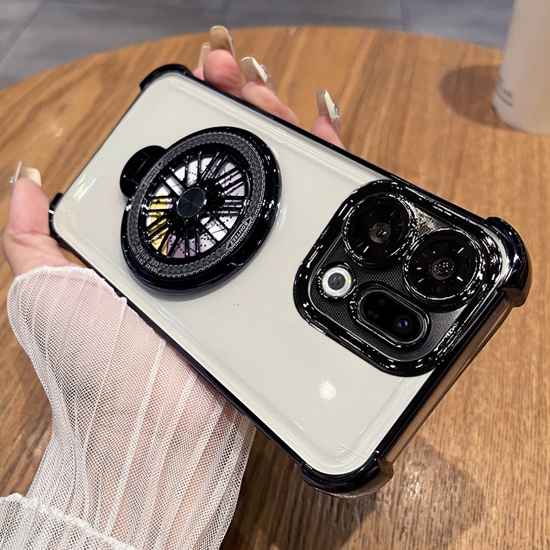 陀螺支架适用OPPOFindX9新款手机壳OPPOfindx9pro带镜头膜全包防摔透明硅胶壳OPPO简约四角全包男女款保护套
