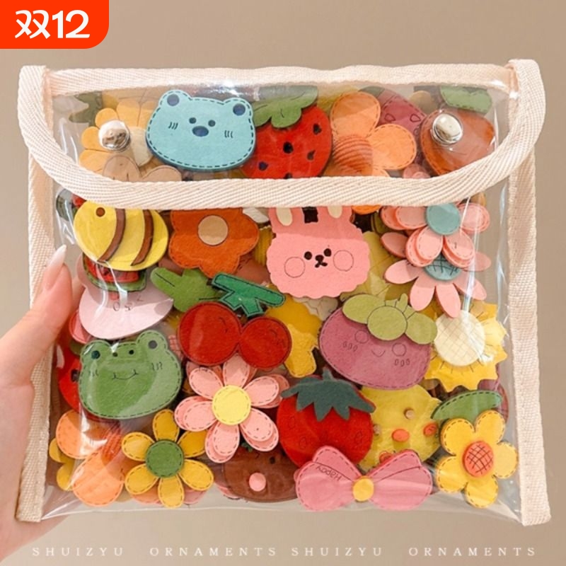 儿童卡通刘海魔术贴可爱碎发夏季头顶发卡后脑勺魔法贴头饰不伤发