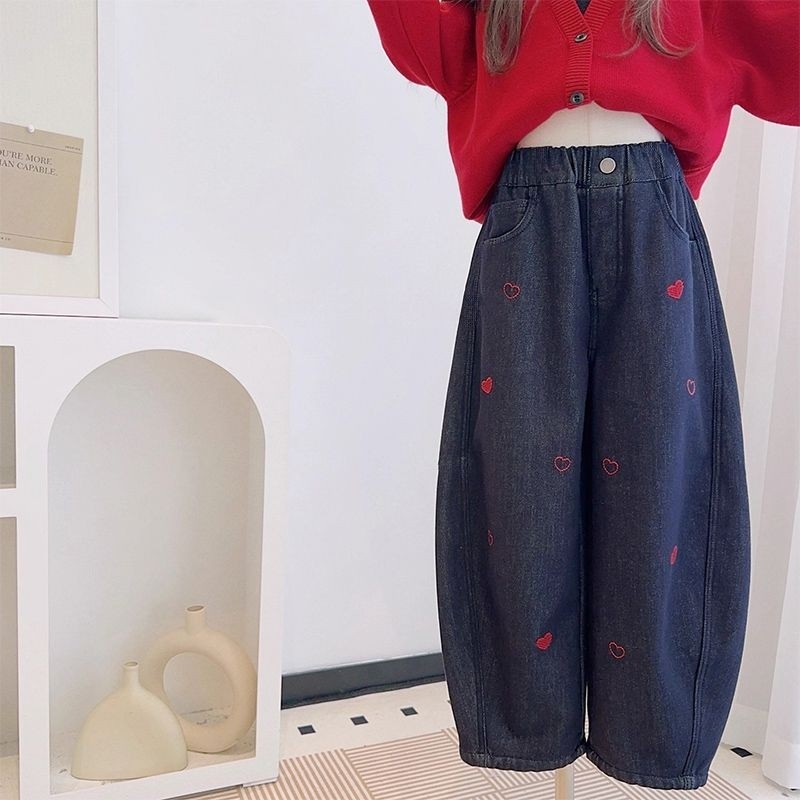 童装女童加绒弯刀牛仔裤秋冬新款洋气中大儿童加厚一体绒直筒裤子,童装/婴儿装/亲子装,裤子,淘宝优惠券,粉丝福利购,淘宝优惠卷