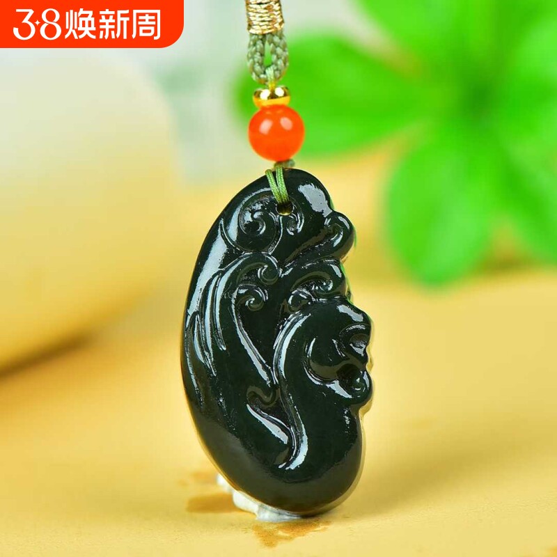 正品新疆和田玉凤凰玉佩吊坠女友礼物挂件定情信物真玉石支持复检