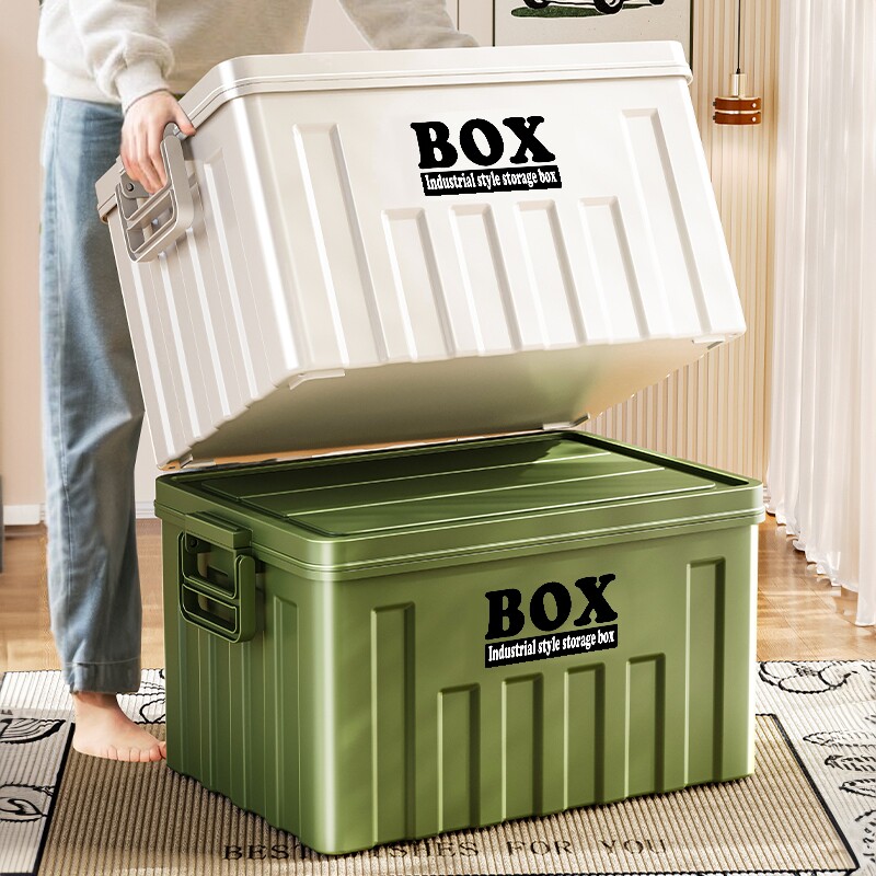 收纳箱家用大容量储物箱零食玩具整理箱衣服收纳箱带盖提手塑料箱