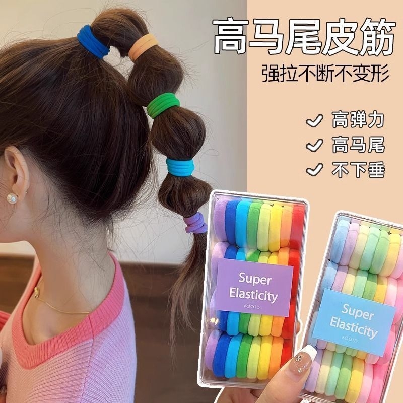 儿童多巴胺配色发圈不伤发高马尾发绳女童扎葫芦辫头绳高颜值皮筋