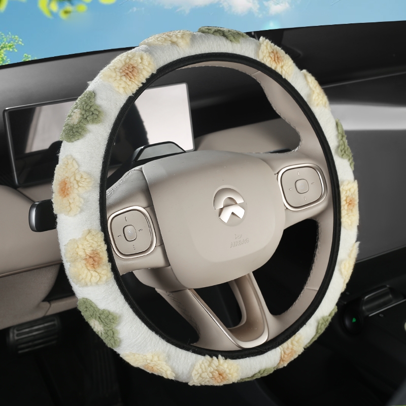 女生甜美小花无内圈方向盘套