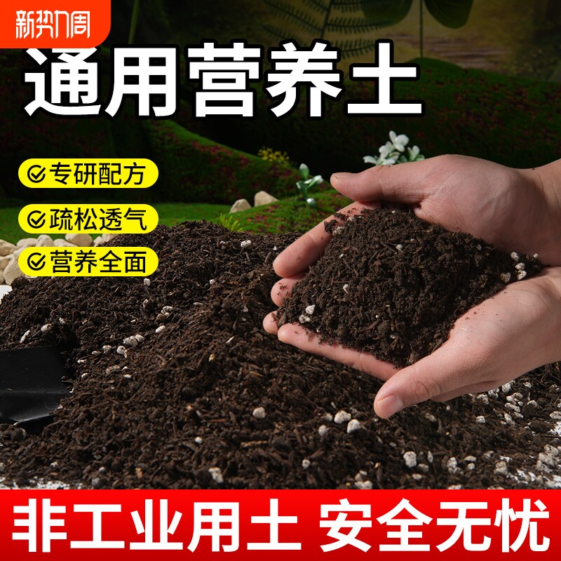 营养土种菜养花专用通用型植物泥土土壤多肉土花土专用土发酵稻壳