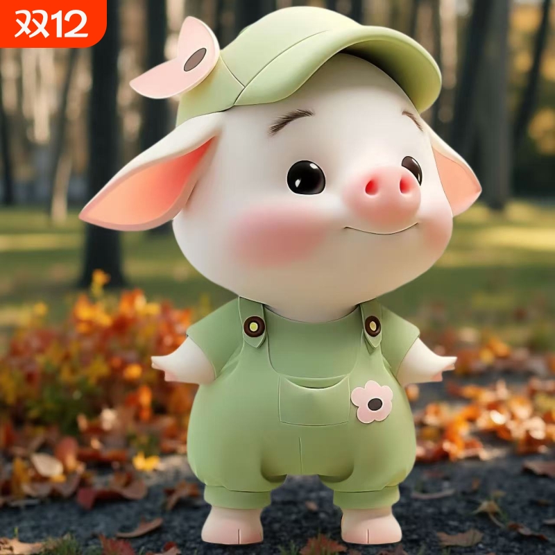 小猪PVC装饰防水贴纸治愈系贴画