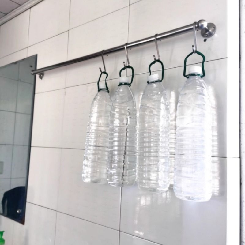 沛晴卫生间免钉毛巾杆挂免打孔单杆浴室置物收纳不锈钢毛巾架简约