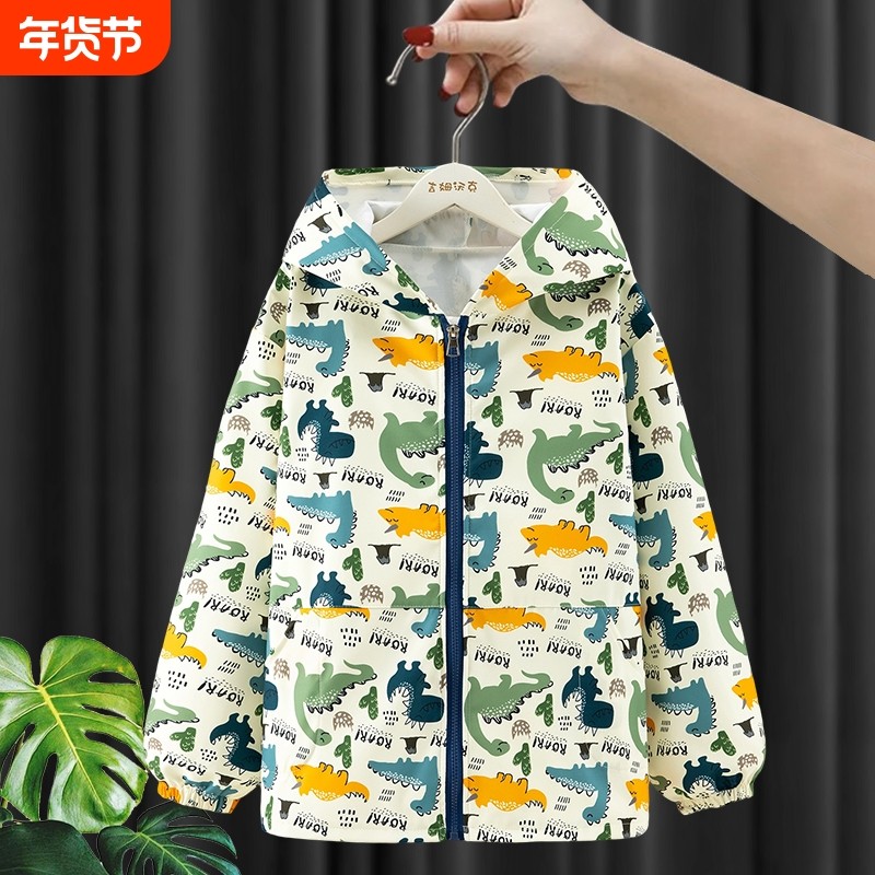 儿童罩衣防水防脏秋冬季外穿洋气羽绒服护衣拉链女宝宝中大童男孩
