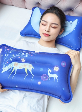 夏冰枕冰垫冰枕头成人午睡枕头儿童水枕降温冰凉枕冰晶水袋水床垫