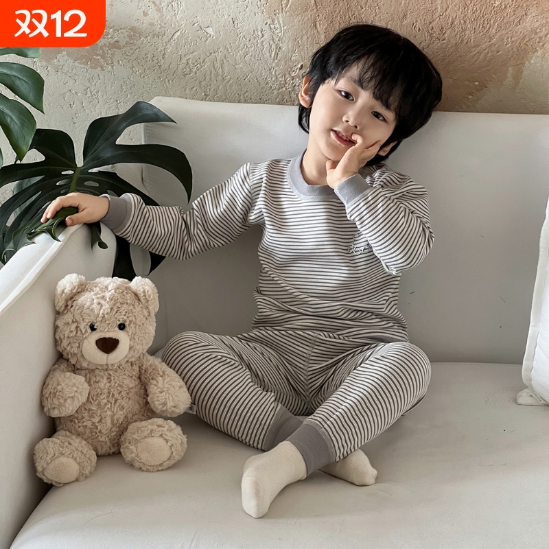 儿童套装秋冬男女秋衣秋裤a类7A抗菌高弹无骨保暖内衣46羊毛