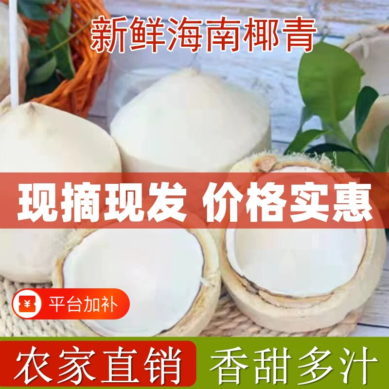 椰子海南椰青新鲜青香水皇鸡汁水果孕妇文昌整箱特产礼盒现摘椰肉