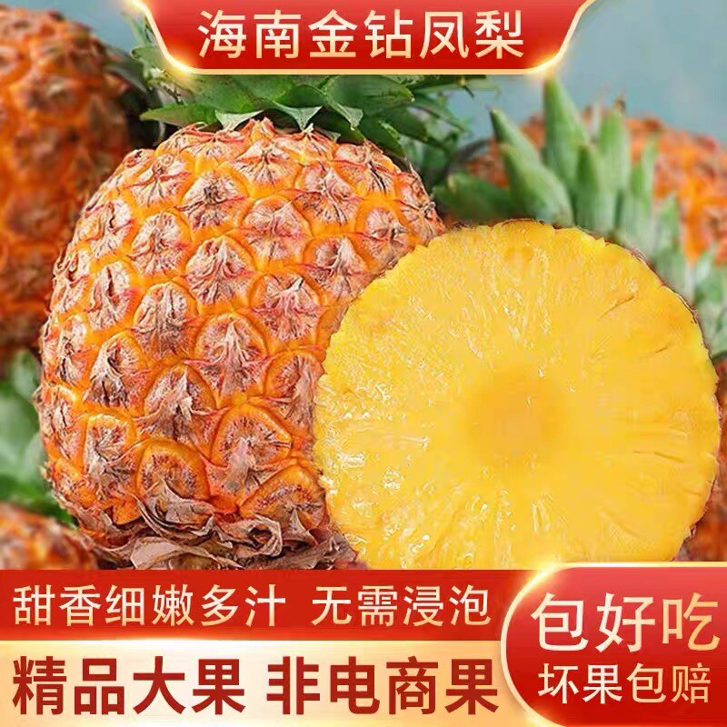 正宗海南特产金钻凤梨当季新鲜水果脆甜多汁香甜无眼凤梨大果